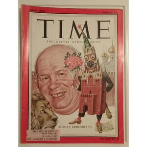 Time Magazine Russia's Nikita Khrushchev April 30 1956 Artzybasheff Cover Art